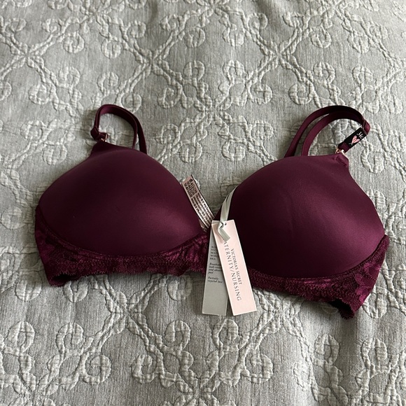 Victoria's Secret Other - Victoria's Secret Deep Purple Lace Bra Maternity Nursing